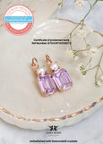 Lilac Purple Crystal Earrings, Light Purple Crystal Bridal Earrings, Pearl Light Violet Drop Earrings, Bridesmaids Earrings, Gift For Her.