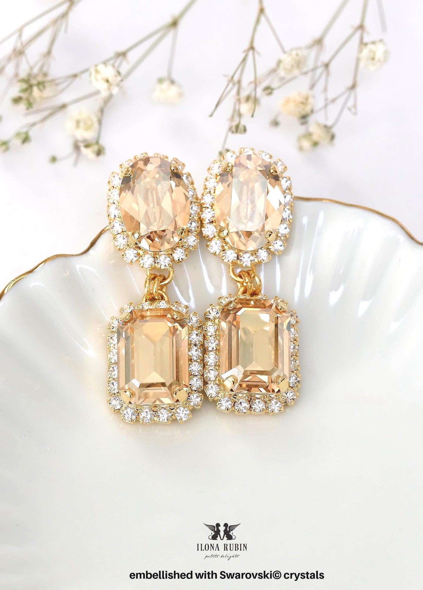 Champagne Chandelier Earrings, Bridal Champagne Crystal Earrings, Light Yellow Chandelier Earrings, Light Gold Drop Earrings, Gift For Her