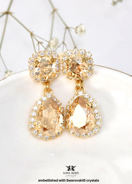 Dusty Blue Earrings, Bridal Dusty Blue Drop Earrings, Blue Chandeliers Earrings, Dusty Blue Crystal Drop Earrings, Bridal Drop Earrings