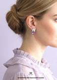 Purple Violet Stud Crystal Earrings, Purpel Embellished Swarovski Crystal Earrings, Purple Bridal Wedding Crystal Earrings, Gift For Her
