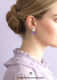 Purple Violet Stud Crystal Earrings, Purpel Embellished Swarovski Crystal Earrings, Purple Bridal Wedding Crystal Earrings, Gift For Her