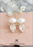 Bridal Pearl Cluster Crystal Earrings, Classic Bridal Pearl Stud Earrings, Swarovski Embellished Jewelry, Pearl Studs, Bridal Earrings