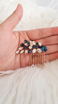Bridal Hair Comb, Blue Navy Crystal Hair Comb, Blue Navy Hair Comb
