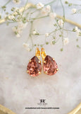 Blush Rose Crystal Earrings, Bridal Blush Earrings, Bridesmaids Earrings, Christmas Gift For Her, Dusty Pink Pear Shape Earrings