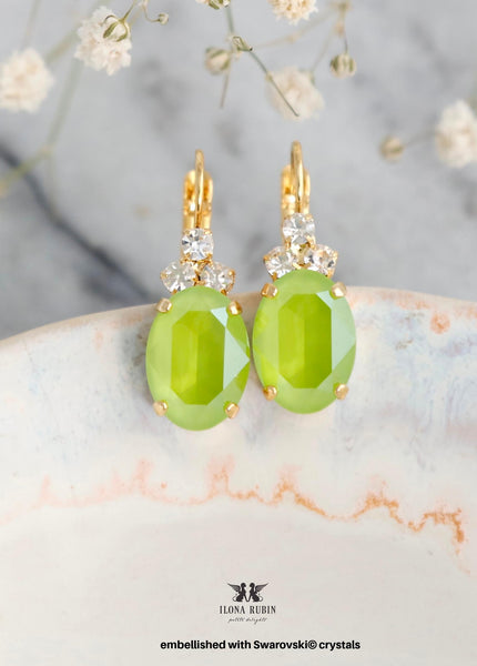 Green Lime Crystal Earrings, Chartreuse Glow Green Drop Earrings, Bridal Light Green Wedding Earrings, Bridesmaids Earrings, Gift For Her