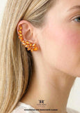 Climbing Earrings, Orange Crystal Ear Crawler Earrings, Bridal Climber Crystal Earrings, Dark Orange Ear Climber Earrings, Wrap Earrings