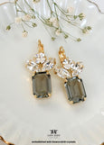 Gray Crystal Drop Bridal Earrings, Light Gray Drop Earrings, Smoky Gray Crystal Drop Earrings, Gift For Her, Bridal Gray Earrings