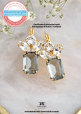 Gray Crystal Drop Bridal Earrings, Light Gray Drop Earrings, Smoky Gray Crystal Drop Earrings, Gift For Her, Bridal Gray Earrings