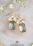 Gray Crystal Drop Bridal Earrings, Light Gray Drop Earrings, Smoky Gray Crystal Drop Earrings, Gift For Her, Bridal Gray Earrings