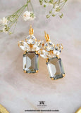 Gray Crystal Drop Bridal Earrings, Light Gray Drop Earrings, Smoky Gray Crystal Drop Earrings, Gift For Her, Bridal Gray Earrings