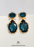 Blue Navy Chandeliers, Bridal Dark Blue Earrings, Statement Blue Navy Crystal Earrings, Blue Pear Daped Dangle Chandeliers