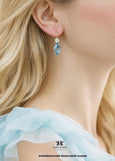 Aquamarine Drop Crystal Earrings, Light Blue Lever Back Earrings, Bridesmaids gifts, Blue Bridal Embellished Swarovski Crystals Jewelry