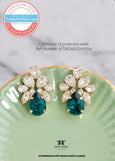 Emerald Green Stud Earrings, Swarovn, Dark Green Cluster Bridal Earrings, Green Crystal Earrings, Gift for Her, Bridesmaids Earrings