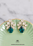 Emerald Green Stud Earrings, Swarovn, Dark Green Cluster Bridal Earrings, Green Crystal Earrings, Gift for Her, Bridesmaids Earrings