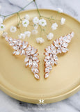 Climbing Earrings, Bridal Climbing Crystal Earrings, Bridal Statement Earrings, Clear Statement Ear Crawler, Bridal Ear Climber