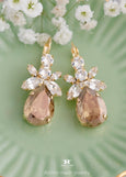Bronze Drop Earrings, Pear Shape Crystal Bronze Earrings, Bronze Bridal Earrings, Vintage Inspired Drop Earrings, Elegant Wedding Jewelry