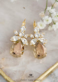 Bronze Drop Earrings, Pear Shape Crystal Bronze Earrings, Bronze Bridal Earrings, Vintage Inspired Drop Earrings, Elegant Wedding Jewelry