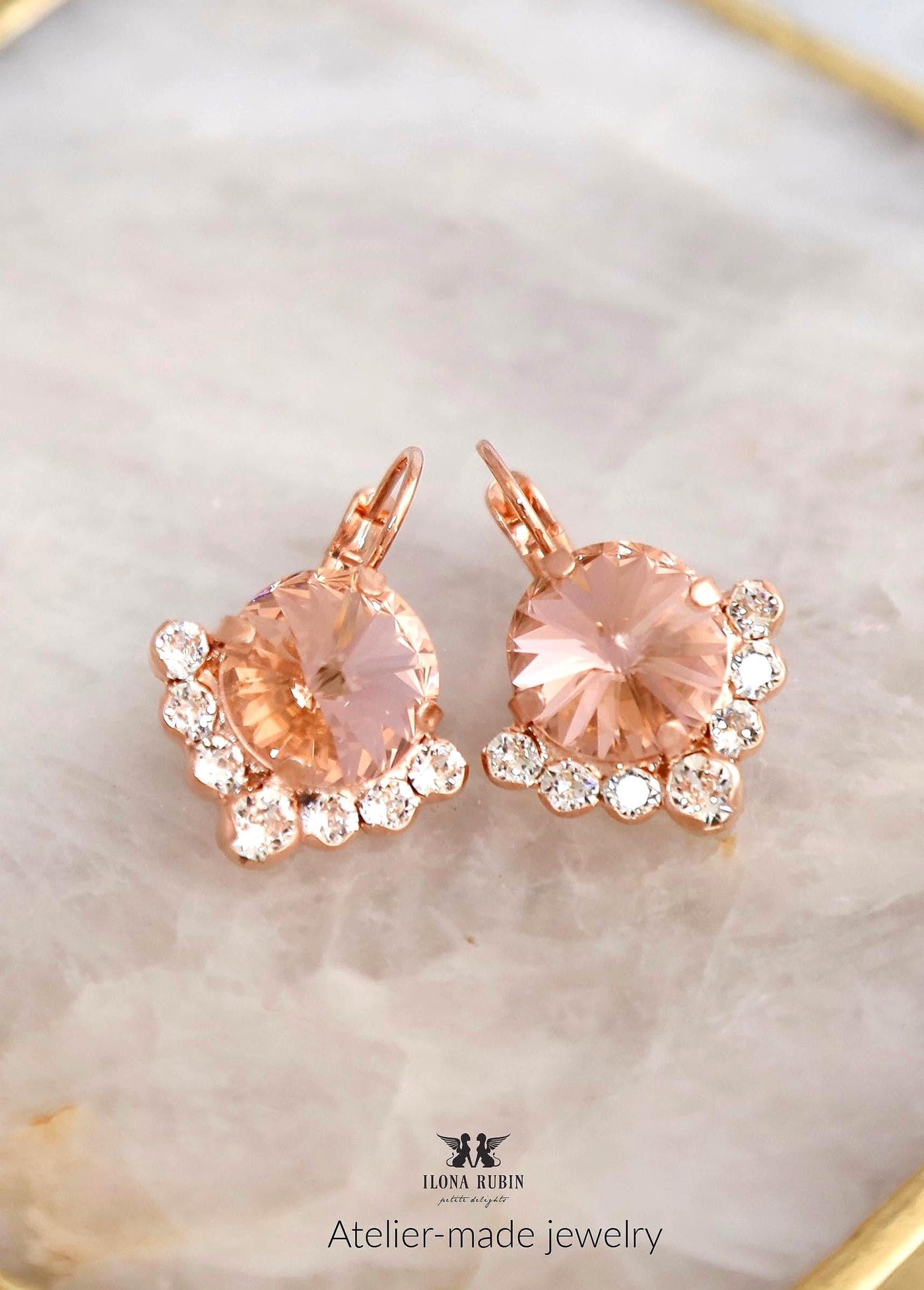Blush Pink Crystal Earrings, Dusty Rose Drop Earrings, Morganite Crystal Earrings, Blush Rose Wedding Earrings, Bridesmaids Earrings