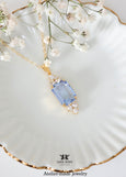 Light Blue Sapphire Crystal Blue Bridal Necklace, Bridal Something Blue, Aquamarine Crystal Necklace, Gift For Her, Bridal Blue Necklace