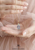 Light Blue Sapphire Crystal Blue Bridal Necklace, Bridal Something Blue, Aquamarine Crystal Necklace, Gift For Her, Bridal Blue Necklace