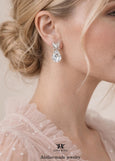 Bridal Heart Stud Earrings, Heart Crystal Earrings, Romantic Bridal Earrings, Bridesmaids Earrings, Embellished Crystals, Romantic Gift
