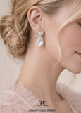Bridal Heart Stud Earrings, Heart Crystal Earrings, Romantic Bridal Earrings, Bridesmaids Earrings, Embellished Crystals, Romantic Gift