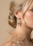 Bronze Drop Earrings, Pear Shape Crystal Bronze Earrings, Bronze Bridal Earrings, Vintage Inspired Drop Earrings, Elegant Wedding Jewelry