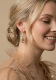 Bronze Drop Earrings, Pear Shape Crystal Bronze Earrings, Bronze Bridal Earrings, Vintage Inspired Drop Earrings, Elegant Wedding Jewelry