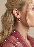 Red Ruby Crystal Earrings, Dark Red Drop Earrings, Crimson Red Crystal Earrings, Garnet Wedding Earrings, Bridesmaids Earrings.