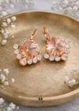 Blush Pink Crystal Earrings, Dusty Rose Drop Earrings, Morganite Crystal Earrings, Blush Rose Wedding Earrings, Bridesmaids Earrings