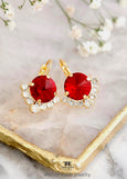 Red Ruby Crystal Earrings, Dark Red Drop Earrings, Crimson Red Crystal Earrings, Garnet Wedding Earrings, Bridesmaids Earrings.
