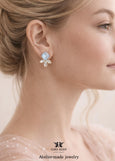 Light Blue Stud Earrings, Bridal Soft Blue Stud, Ice Blue Crystal Stud Earrings, Bridesmaids Earrings, Crystal Powder Blue Studs Earrings