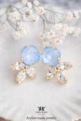 Light Blue Stud Earrings, Bridal Soft Blue Stud, Ice Blue Crystal Stud Earrings, Bridesmaids Earrings, Crystal Powder Blue Studs Earrings