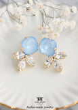 Light Blue Stud Earrings, Bridal Soft Blue Stud, Ice Blue Crystal Stud Earrings, Bridesmaids Earrings, Crystal Powder Blue Studs Earrings