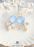 Light Blue Stud Earrings, Bridal Soft Blue Stud, Ice Blue Crystal Stud Earrings, Bridesmaids Earrings, Crystal Powder Blue Studs Earrings