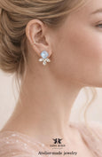 Light Blue Stud Earrings, Bridal Soft Blue Stud, Ice Blue Crystal Stud Earrings, Bridesmaids Earrings, Crystal Powder Blue Studs Earrings