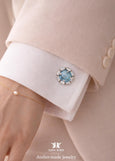 Light Blue Wedding Cufflinks, Blue Crystal Cufflinks, Aquamarine Cufflinks, Ice Blue Cufflinks For Groom, Gift For Men, Groomsman Gift