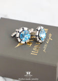 Light Blue Wedding Cufflinks, Blue Crystal Cufflinks, Aquamarine Cufflinks, Ice Blue Cufflinks For Groom, Gift For Men, Groomsman Gift