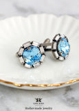 Light Blue Wedding Cufflinks, Blue Crystal Cufflinks, Aquamarine Cufflinks, Ice Blue Cufflinks For Groom, Gift For Men, Groomsman Gift