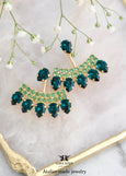 Green Ear Jacket Earring, Emerald Green Ear Jacket Earrings, Back Front Earrings For Brides, Emerald Green Crystal Earrings, Gift For Her