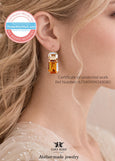 Orange Drop Leverback Crystal Earrings, Dark Orange Crystal Earrings, Terracotta, Tangerine Wedding Jewelry, Burnt Orange Earrings