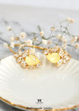Butter Yellow Crystal Bracelet, Butter Light Yellow Bracelet, Soft Yellow Crystal Bracelet, Yellow Open Cuff Bracelet, yellow teardrop cuff
