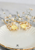 Butter Yellow Crystal Bracelet, Butter Light Yellow Bracelet, Soft Yellow Crystal Bracelet, Yellow Open Cuff Bracelet, yellow teardrop cuff