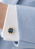 Navy Blue Wedding Cufflinks, Dark Blue Crystal Cufflinks, Deep Blue Cufflinks, Blue Cufflinks For Groom, Gift For Men, Groomsman Gift