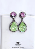 Wisteria Tendril Chandelier Earrings, Lavender Purple and Green Sage dangle Earrings, Bridesmaids Earrings, Light Green Purple Earrings