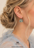 Dusty Blue Earrings, Dusty Blue Austrian SW Crystal Earrings, Blue Green Drop Earrings, Gift for woman, Dusty Blue Green Dangle Drop Earring