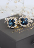 Navy Blue Wedding Cufflinks, Dark Blue Crystal Cufflinks, Deep Blue Cufflinks, Blue Cufflinks For Groom, Gift For Men, Groomsman Gift