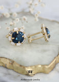 Navy Blue Wedding Cufflinks, Dark Blue Crystal Cufflinks, Deep Blue Cufflinks, Blue Cufflinks For Groom, Gift For Men, Groomsman Gift