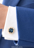 Navy Blue Wedding Cufflinks, Dark Blue Crystal Cufflinks, Deep Blue Cufflinks, Blue Cufflinks For Groom, Gift For Men, Groomsman Gift