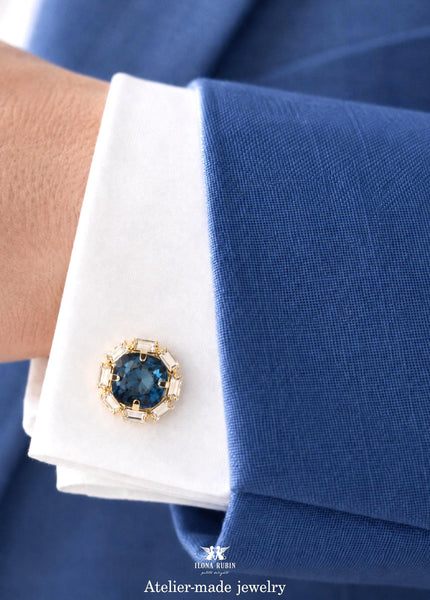 Navy Blue Wedding Cufflinks, Dark Blue Crystal Cufflinks, Deep Blue Cufflinks, Blue Cufflinks For Groom, Gift For Men, Groomsman Gift